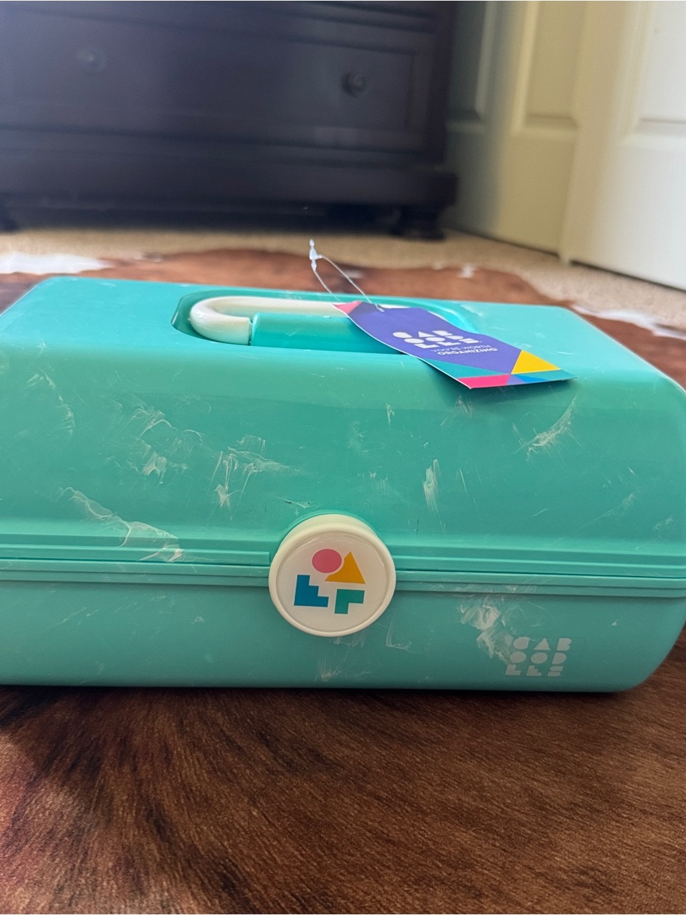 NEW Caboodle On the Go Girl Marble Teal Mirror